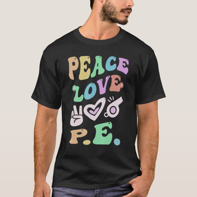 Camiseta PEACE LOVE P E Escola Superior de Groovy (Frente)