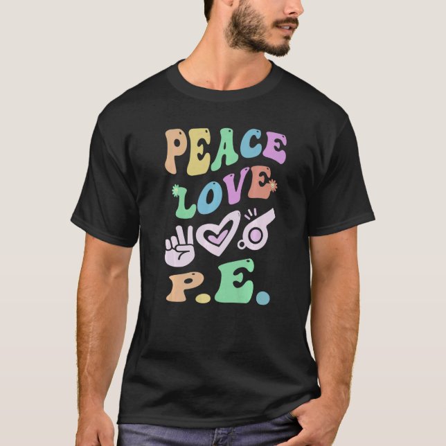 Camiseta PEACE LOVE P E Escola Superior de Groovy (Frente)