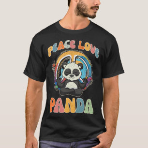 Camiseta Peace Love Panda Hippie Yoga Bamboo Meditation Hu