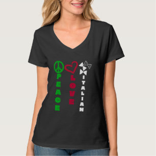 Camiseta Peace Love Pasta,Colors Italianos Hippie Sayings,I