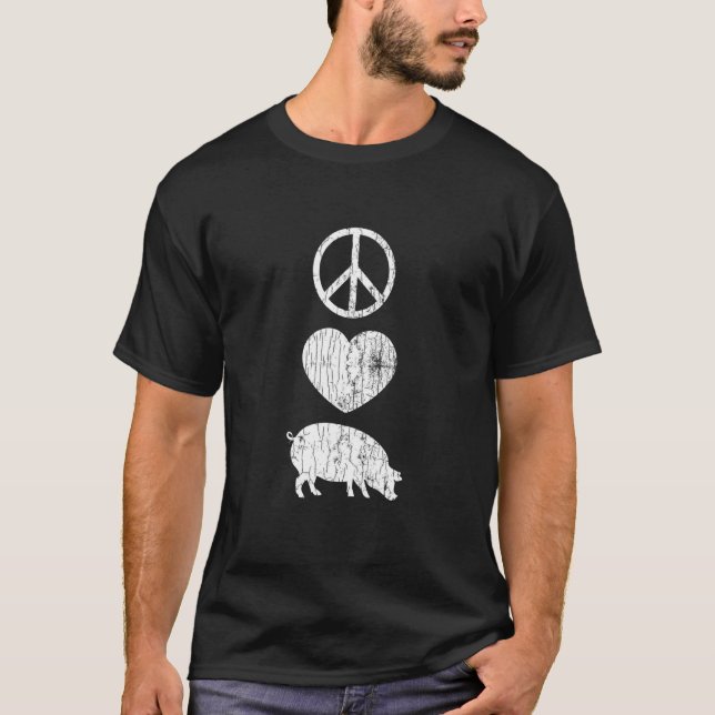Camiseta Peace Love Pigs Guiné Owner Graphic (Frente)