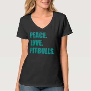 Camiseta Peace Love Pitbulls Relaxou o Ajustado