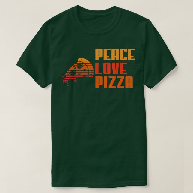 Camiseta Peace Love Pizza Amantes I Love Pizza2662 (Frente do Design)