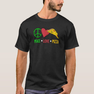 Camiseta Peace Love Pizza Pizzaologista Cheesy Comida Humor