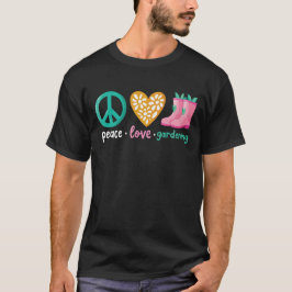 Camiseta Peace, Love & Plants Cheerful Gardening 