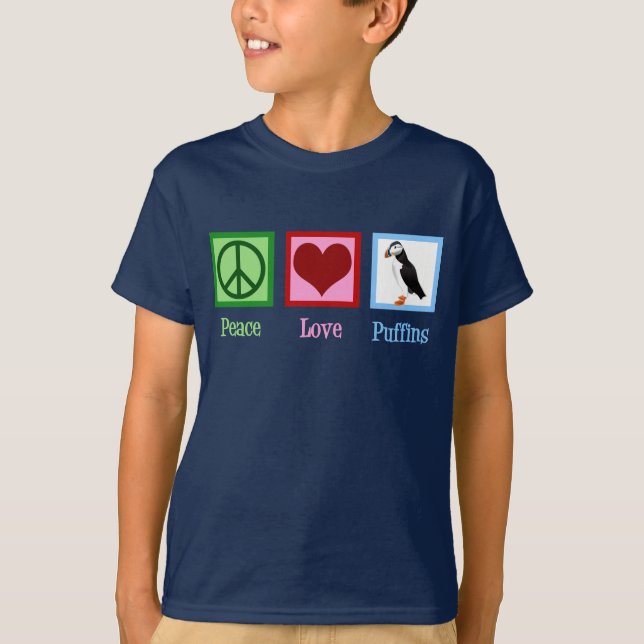 Camiseta Peace Love Puffins Cuecas (Frente)