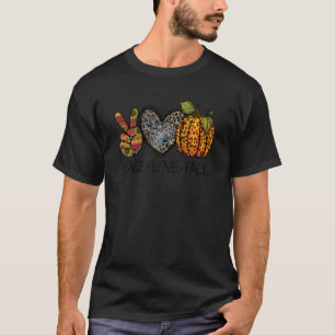 Camiseta Peace Love Pumpkin Season Fall Vibes Spooky Season