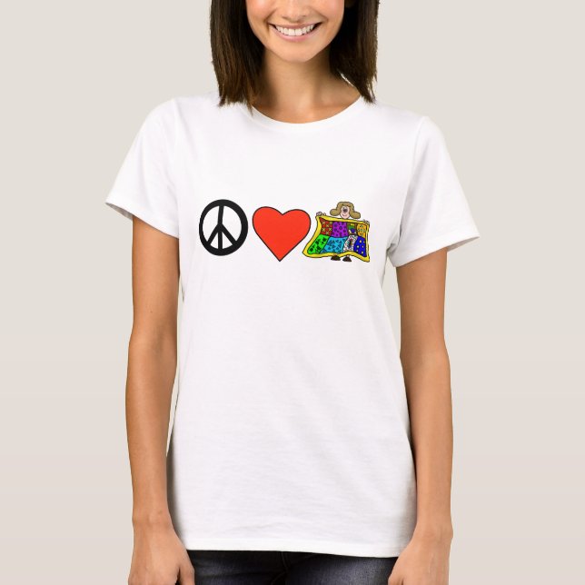 Camiseta Peace Love Quiling T-Shirt (Frente)