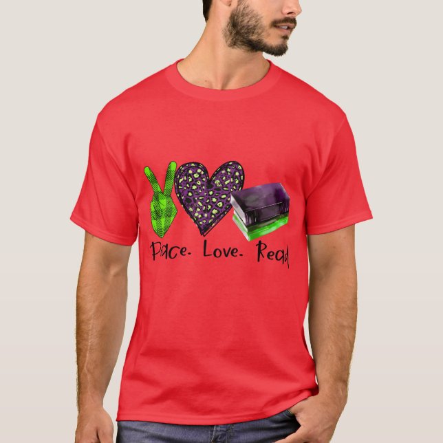 Camiseta Peace Love Read family (Frente)