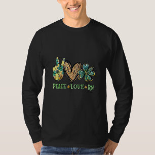 Camiseta Peace Love Registered Nurse Dia de São Patrício Rn