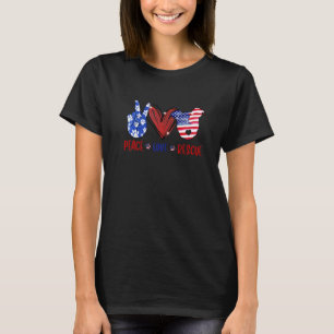 Camiseta Peace Love Rescut Dogs Pitbull America