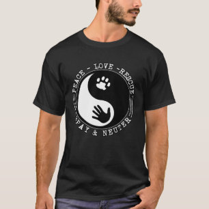 Camiseta Peace Love Rescut Spay E Neuter