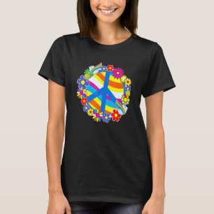 Camiseta Peace Love Retro Hippie Costume 60s 70s
