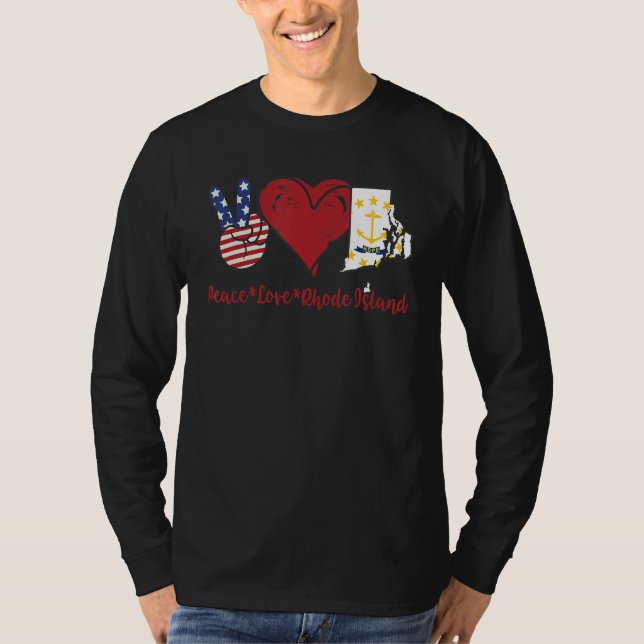 Camiseta Peace Love Rhode Island (Frente)