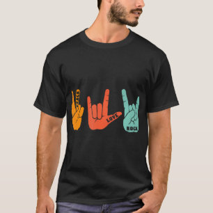 Camiseta Peace Love Rock and Roll Rock Banda Concert