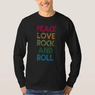 Camiseta Peace Love Rock Roll I Love Rock Roll Legal Rock R