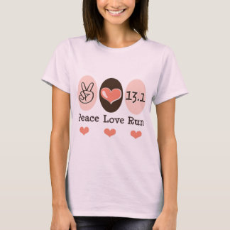 Camiseta Peace Love Run 13.1 Half Marathon Organic Tee