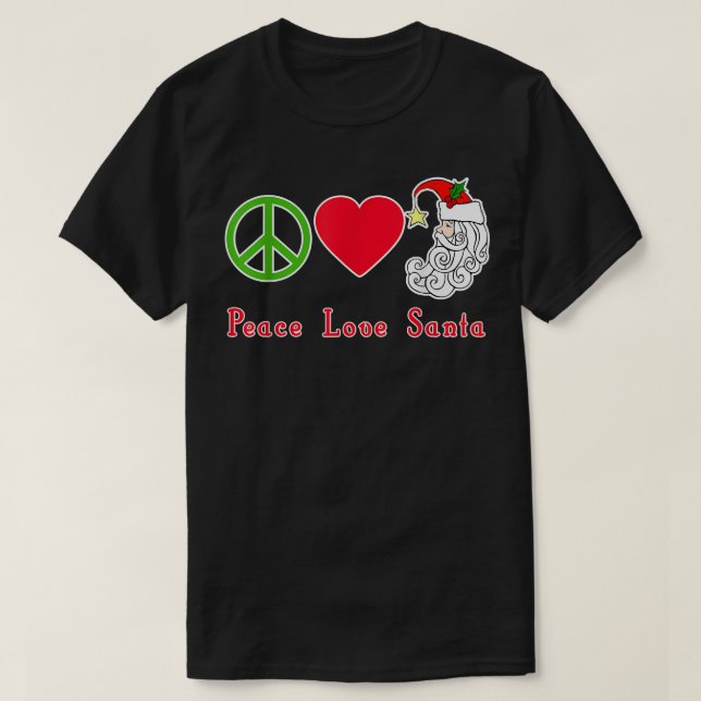 Camiseta Peace Love Santa Claus HOLIDAY (Frente do Design)