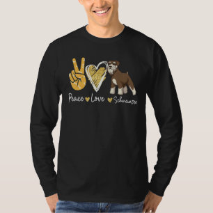 Camiseta Peace Love Schnauzer Dog