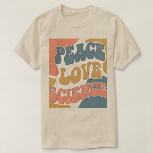 Camiseta Peace Love Science (Frente do Design)