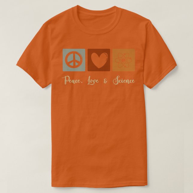Camiseta Peace, Love & Science Premium  (Frente do Design)