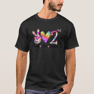 Camiseta Peace Love segundo Grade Tie Dye De Volta Ao Ensin