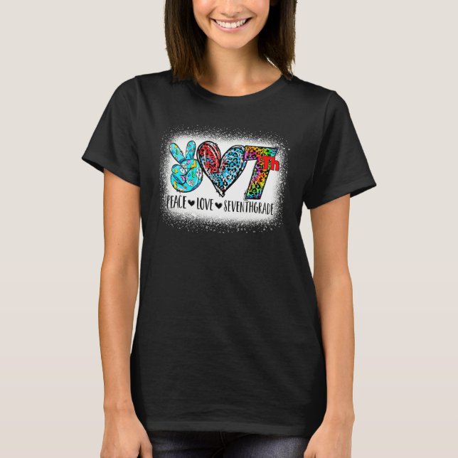 Camiseta Peace Love Sétimo Ano De Volta À Equipe Da Escola  (Frente)