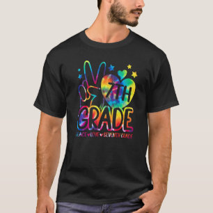 Camiseta Peace Love Sétimo Ano De Volta À Equipe Da Escola 