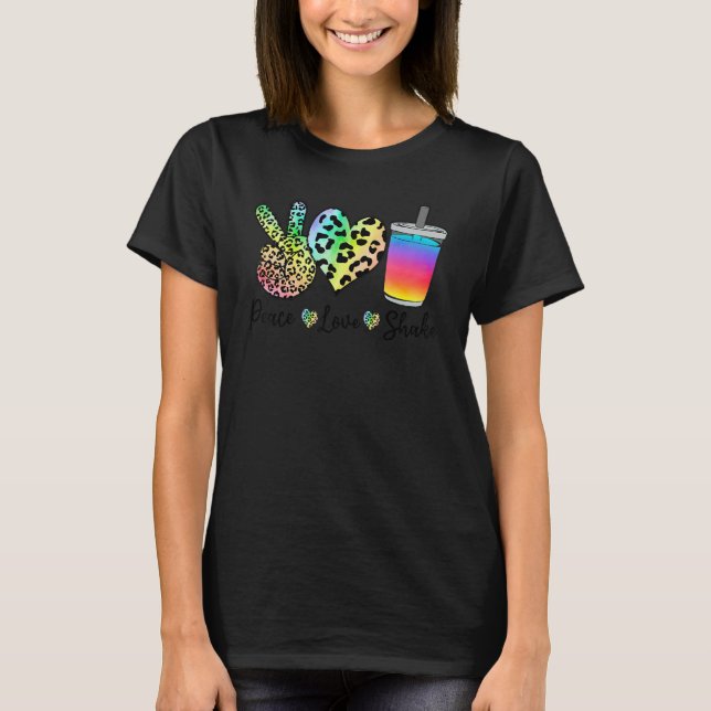 Camiseta Peace Love Shake Mix Drinks Shaker Cute Bartender  (Frente)