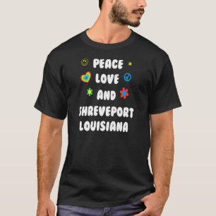 Camiseta Peace Love Shrevport Louisiana Patriótico La Patri