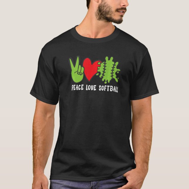 Camiseta Peace Love Softball   (Frente)