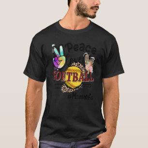 Camiseta Peace Love Softball Mama Life Mom Grandma Leopard