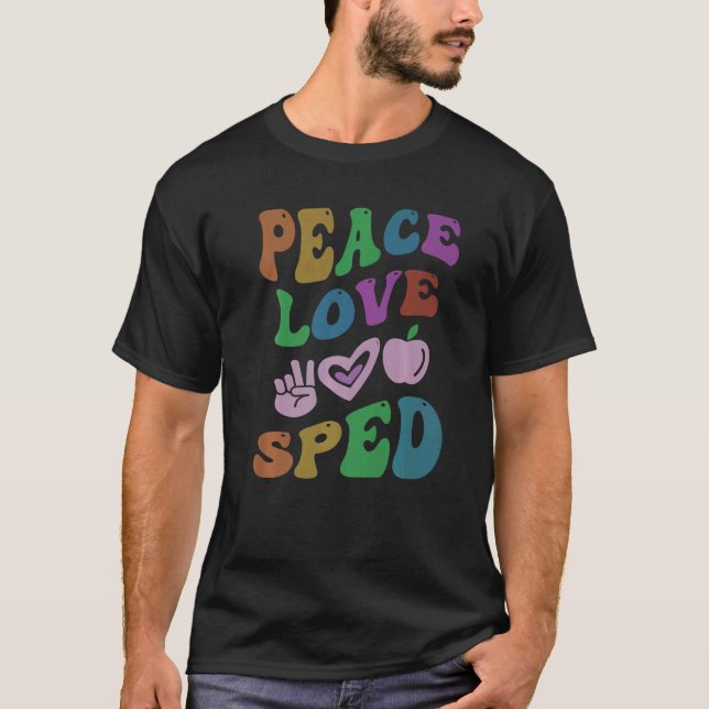 Camiseta PEACE LOVE SPED Retro Special Education Sch (Frente)