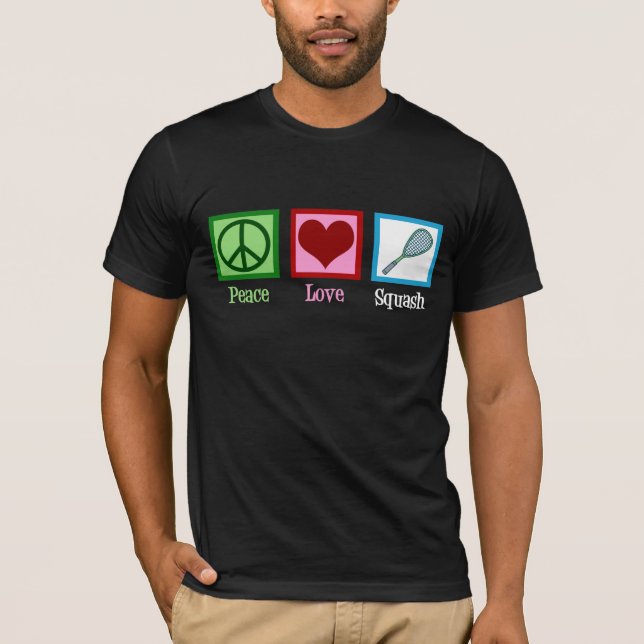 Camiseta Peace Love Squash Racquet Sports (Frente)
