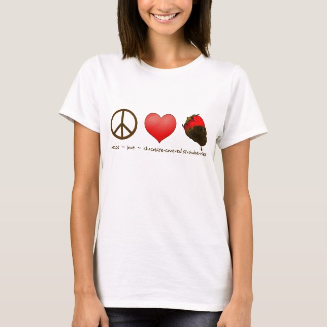 Camiseta Peace Love Strawberry (Frente)