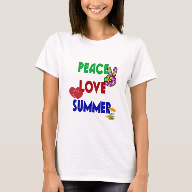 Camiseta Peace Love Summer (Frente)
