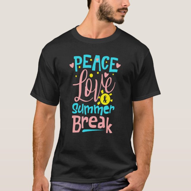 Camiseta Peace Love Summer Break (Frente)