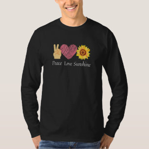 Camiseta Peace Love Sunflower Hippie Flower Design Sun Flow