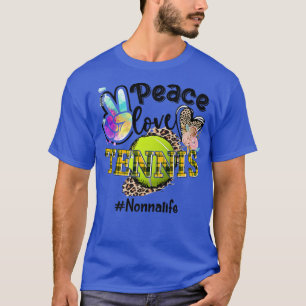 Camiseta Peace Love Tênis Nonna Life Mãe Avó Leopardo 