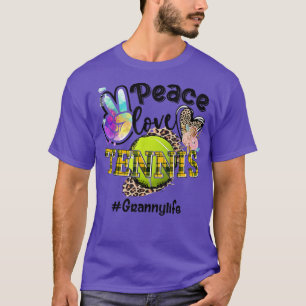 Camiseta Peace Love Tênis, Vovó Mãe Vovó Leopardo