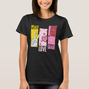Camiseta Peace Love Third Grade 1 School Day Team 3rd Gra