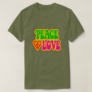 Camiseta PEACE LOVE TIE DYE HIPPIE SYMBOL GIFT TAGS T-Shirt