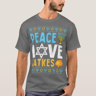 Camiseta Peace Love Trava Engraçado Hanukkah Chanukah judeu