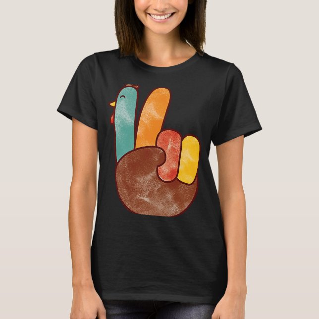 Camiseta Peace Love Turkey - Sinal de Mão na Turquia (Frente)