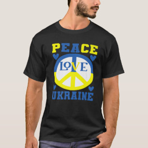 Camiseta Peace Love Ucrânia - Apoiar a Ucrânia