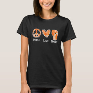 Camiseta Peace Love Unity Day Orange Tie Dye End Bullying T