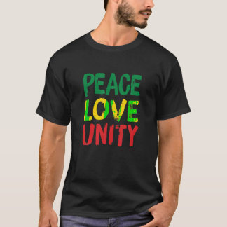 Camiseta Peace Love Unity Rasta Reggt Shirt