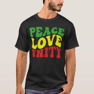 Camiseta Peace Love Unity Reggae Roots Jamaica Rasta Reggae