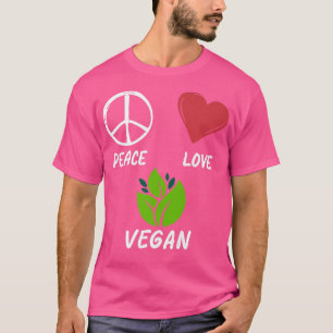 Camiseta Peace Love Vegan Funny Pacifist Animal Life Lover
