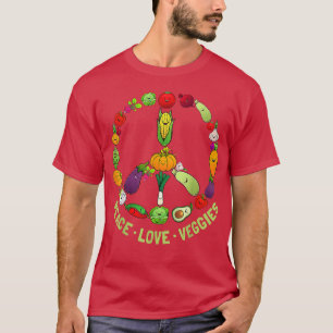 Camiseta Peace Love Vegetarian Funny Vegan Lover Vegism L